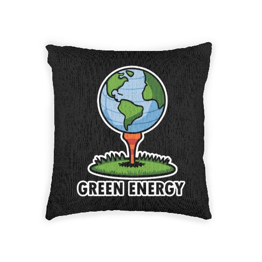Golf and Earth Day is Green Energy in April Woven Pillows
