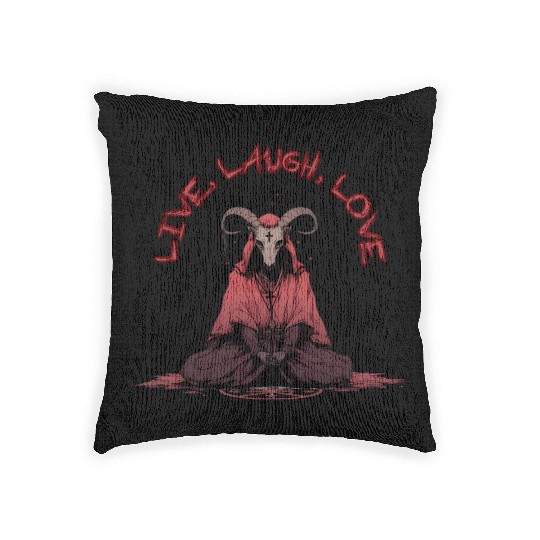 Live, Laugh, Love Baphomet Woven Pillows