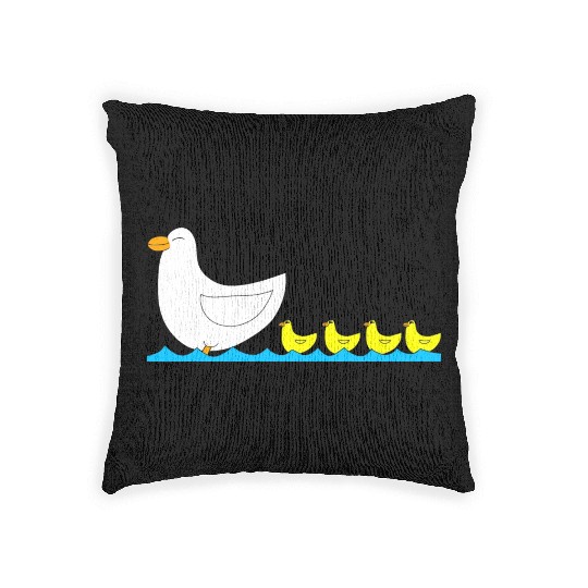 Duck with ducklings Woven Pillows