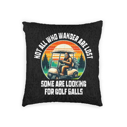 Bigfoot Riding Golf Car Woven Pillows