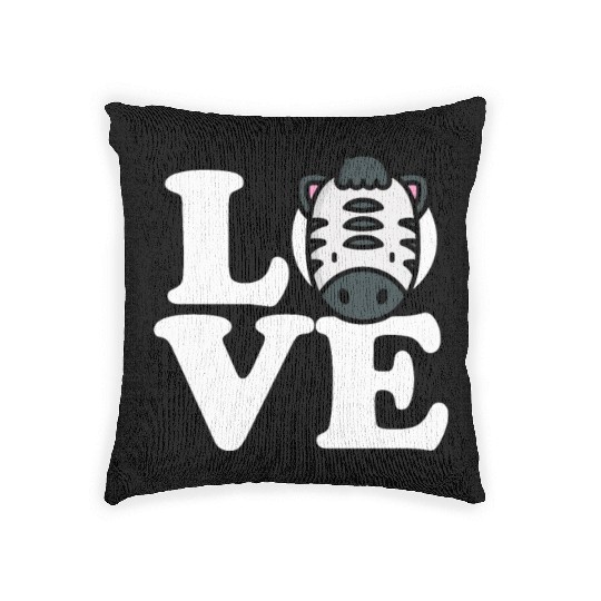 LOVE Zebra Funny Stripes Animal Face African Pun Woven Pillows