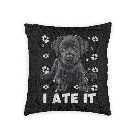 Labrador HUNGRY I ATE IT Labrador Lover Funny Woven Pillows
