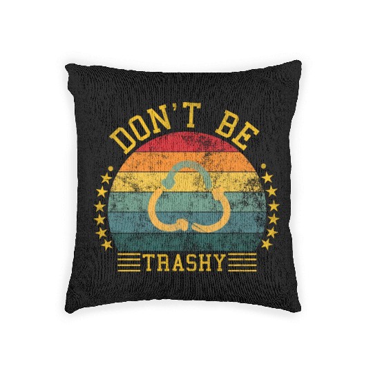 world wild save environment don't be trashy Woven Pillows