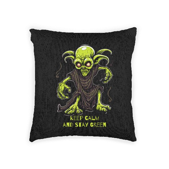 Keep Calm and Stay Green Goblin Woven Pillows