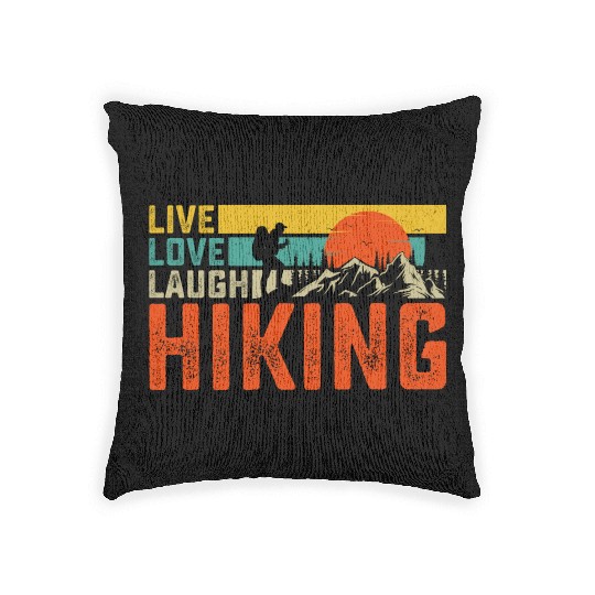 Live love laugh hiking Woven Pillows