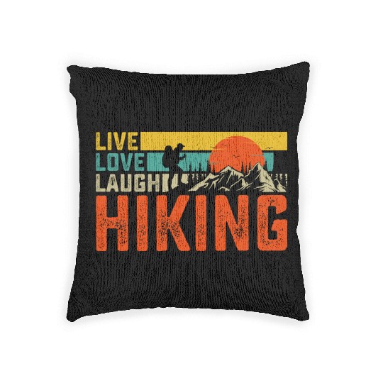 Live love laugh hiking Woven Pillows