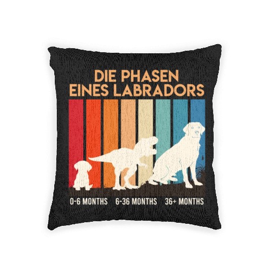 Labrador Lovers STAGES OF A LABRADOR LIFE Woven Pillows