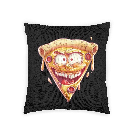Cheesy Grinning Slice Captures Joy Woven Pillows