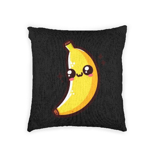 Yelow banana sweet Woven Pillows