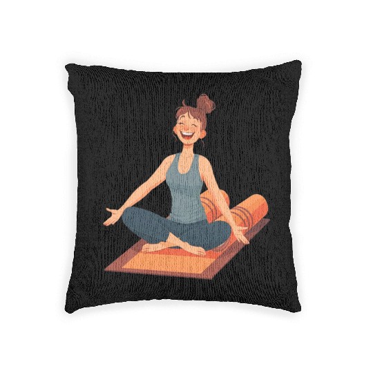 Joyful Yoga Moment Meditation Pose Woven Pillows
