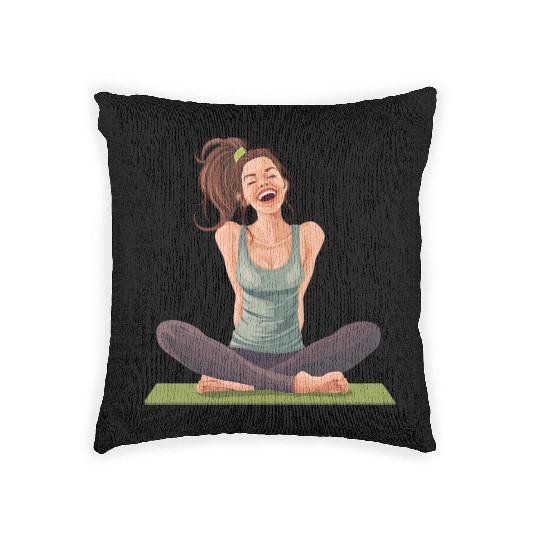 Joyful Yoga Moment Meditation Pose Woven Pillows