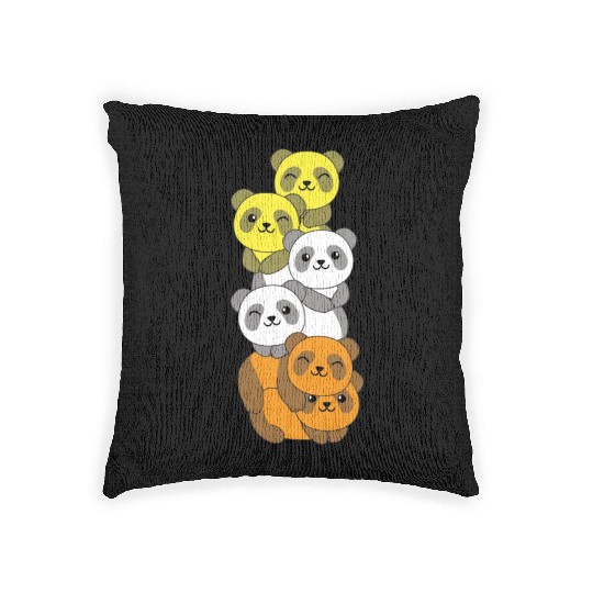 Maverique Flag Pride Lgbtq Cute Panda Woven Pillows