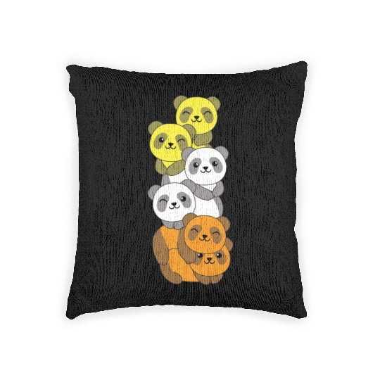 Maverique Flag Pride Lgbtq Cute Panda Woven Pillows