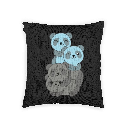 Car Flag Pride Lgbtq Cute Panda Woven Pillows