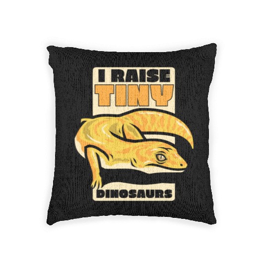 I Raise Tiny Dinosaurs Gekkota Crested Lizard Woven Pillows