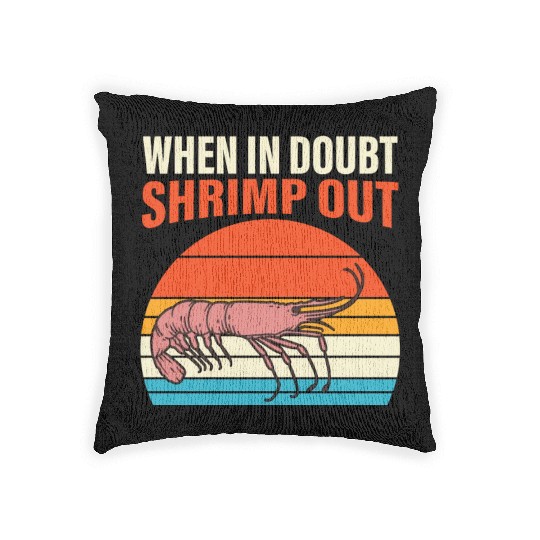 When In Doubt Shrimp Out Retro BJJ Brazilian Woven Pillows
