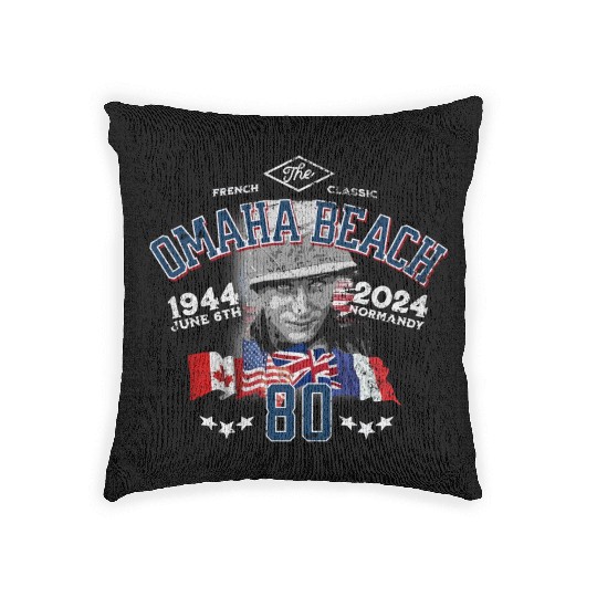 Omaha Beach D-DAY 80th Anniversary Heritage Woven Pillows