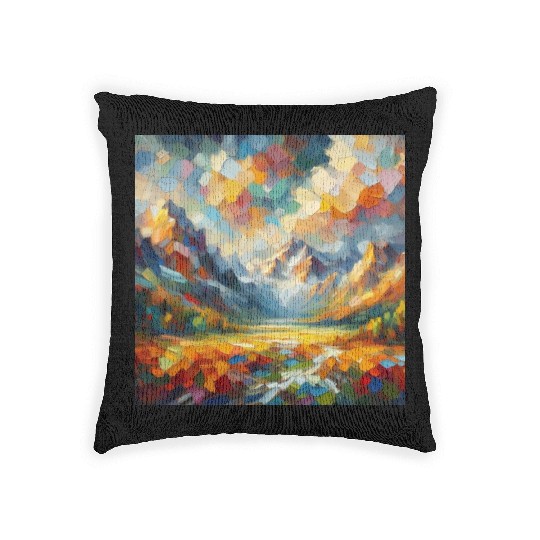 Abstract Digital Art: Nature concept art colors Woven Pillows