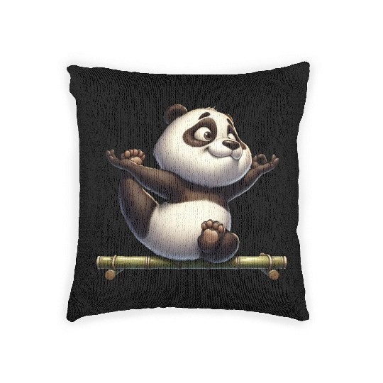 Panda Yoga Meditation Gymnastics Woven Pillows