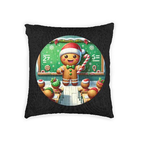 Gingerbread Teach's Yuletide Class Woven Pillows