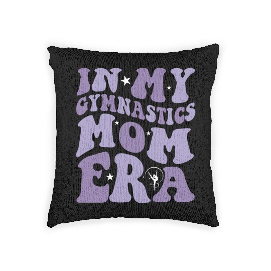 In My Gymnastics Mom Era on back Woven Pillows