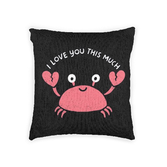 I love you this much, kawaii lobster Woven Pillows
