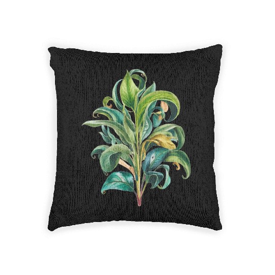 Watercolor Plant Hand Painted Woven Pillows