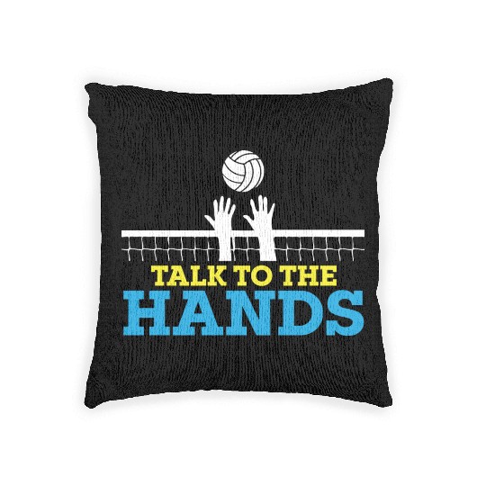 Funny Volleyball Player Talk To The Hands Woven Pillows