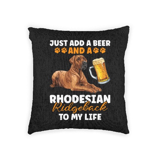 Ridgeback ADD A BEER AND A RHODESIAN RIDGEBACK Woven Pillows