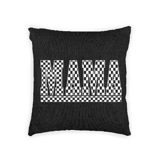 Checkered MAMA Chess Racing Mom Race Woven Pillows