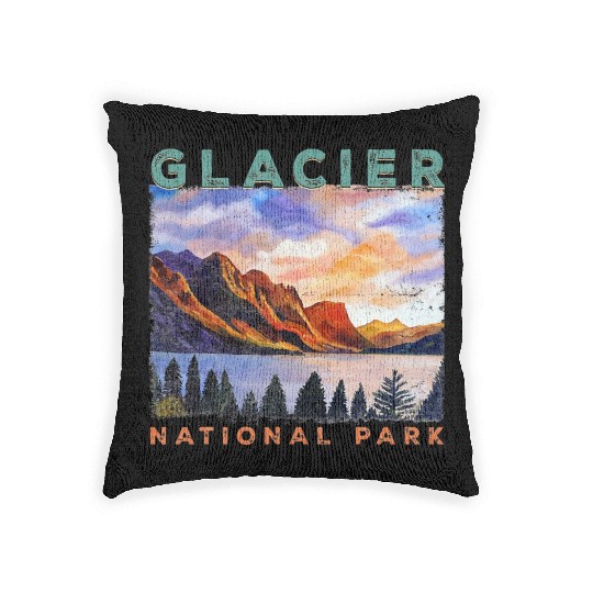Glacier National Park US Montana parks Woven Pillows