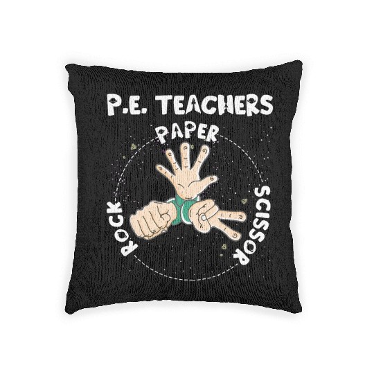 Physical Education PE Teacher Rock Paper Scissor Woven Pillows