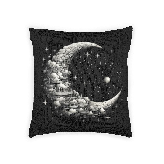 Cool Full Moon - Solar Eclipse, Moon Phases Total Woven Pillows