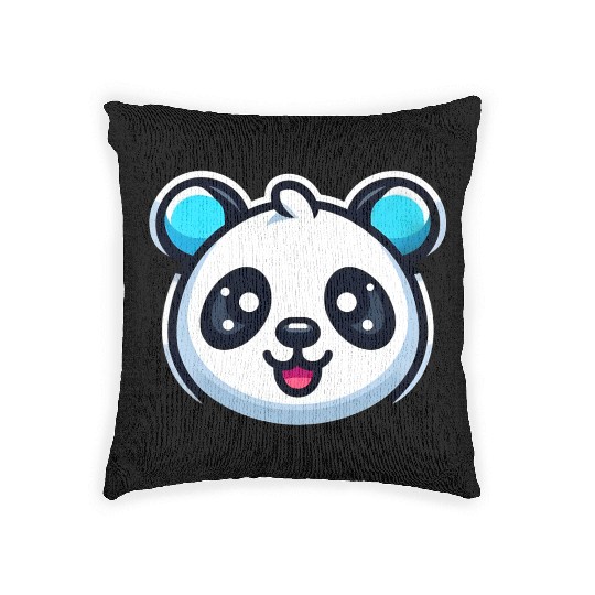 Cute Baby Cute Panda Face Woven Pillows