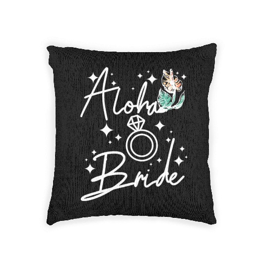 Hawaii Wedding Bride Bridesmaid Aloha bride Woven Pillows