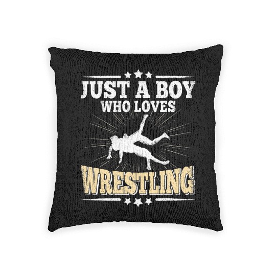 Just A Boy Who Loves Wrestling Wrestle Lover Woven Pillows