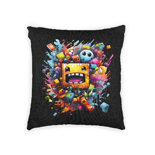 geometry dash Woven Pillows