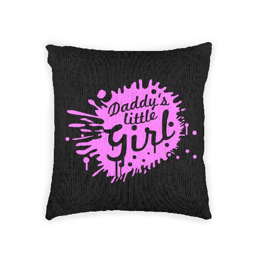 Daddy's Little Girl Saying Girl Drops Graffiti Woven Pillows