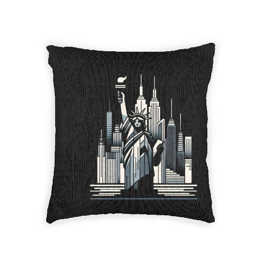 Statue of Liberty Embrace Woven Pillows