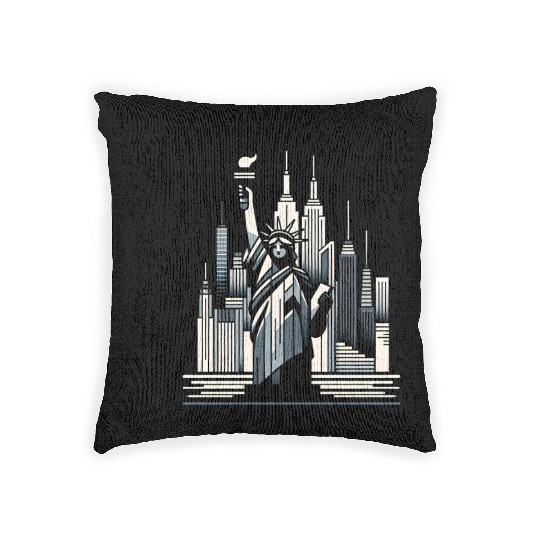 Statue of Liberty Embrace Woven Pillows