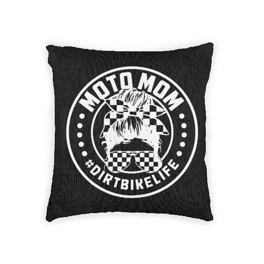 Motocross Moto Mom Dirt Bike Motorcycle MX Woven Pillows
