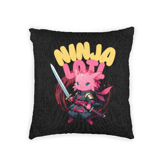 Kawaii Axolotl Ninja Woven Pillows