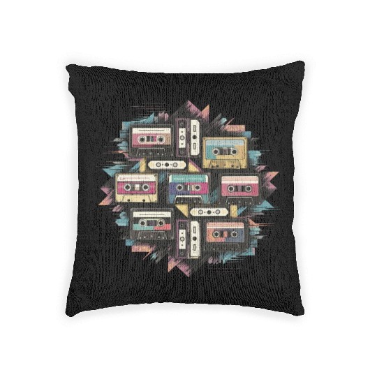 80s Retro Cassette Classic Cassette Tape for a Woven Pillows
