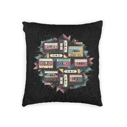 80s Retro Cassette Classic Cassette Tape for a Woven Pillows