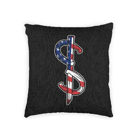 Horseshoe Pitching USA FLag Woven Pillows