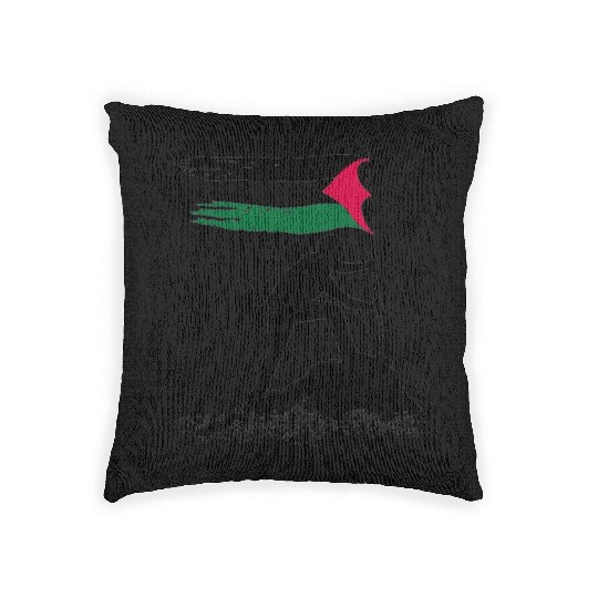 free palestine standing flag silhouette Woven Pillows
