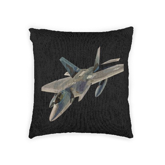 Air Force F-22 Raptor Fighter Jet Military Pilot Woven Pillows