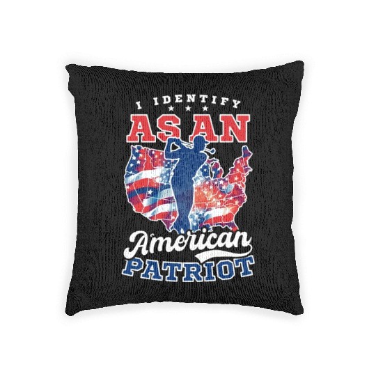 4th Of July Golf Identify As American Patriot Woven Pillows