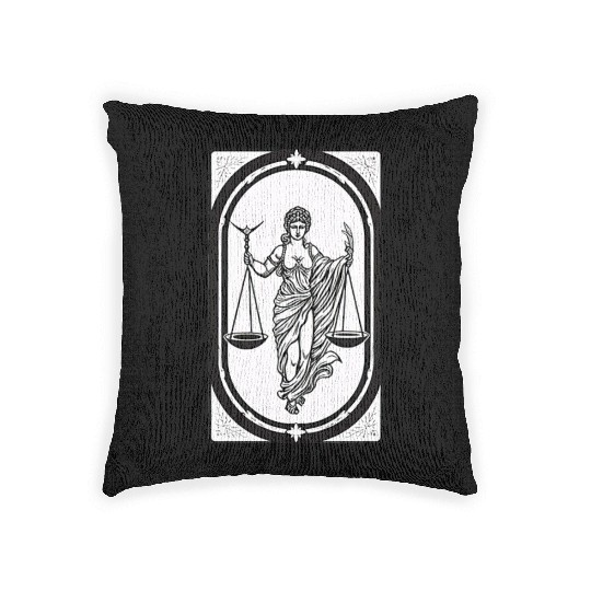 Themis Tarot Card Astrology Occult Mystical Woven Pillows
