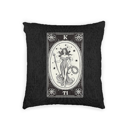 Themis Tarot Card Astrology Occult Mystical Woven Pillows